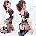 Tuesdays2 Womens Sexy Lingerie Babydoll Hot Fishnet Chemise Mesh Mini Dress (Black 2)