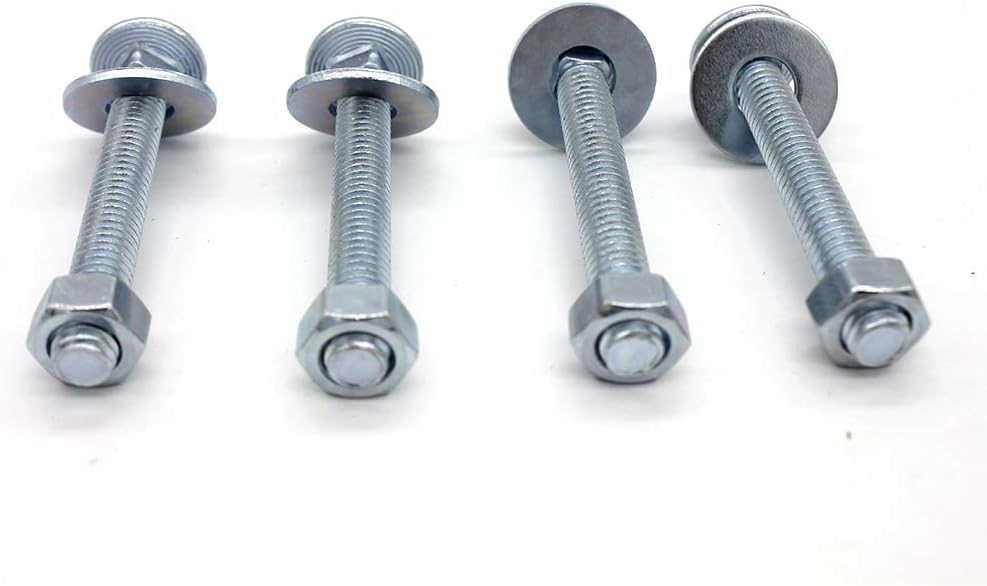4 pc 3/816 x 5 Long SquareNeck Carriage Bolts Set w/Nuts & Washers,ZincPlated,Carbon Steel