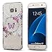 Galaxy S7 Case,3Cworld Ultra Thin Clear Art Pattern Crystal Gel TPU Rubber Flexible Slim Skin Soft Case for Samsung Galaxy S7 (Flower Butterfly - White)