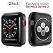 MYECOGO Compatible Apple Watch Series 3 Case 38mm [2 Pack] iWatch 3 All-around Soft TPU Protective Bumper Cover Case for 2017 Apple Watch series 3 and Series 2 38mm TPU Black