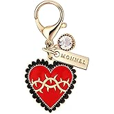 MONNEL MC531 Little Love Heart Lobster Clasp Charm for Women with Velvet Bag (Red,1 Piece)