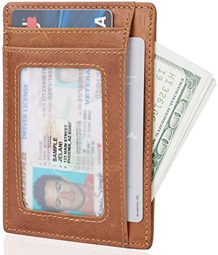 Small RFID Blocking Minimalist Slim Credit Card Holder Pocket Wallets for Men Women