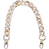 Tighall Acrylic Purse Chain with Gold Buckle, Bag Handle Shoulder Strap Replacement, Resin Chain Strap for Crossbody Bags