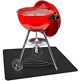 RESILIA Large Under Grill Mat – Heavy Duty, Reusable Outdoor Floor Protector Mats for Deck, Patio, & Garage – 36 Inch x 48 Inch, Black Diamond Plate, Made in The USA