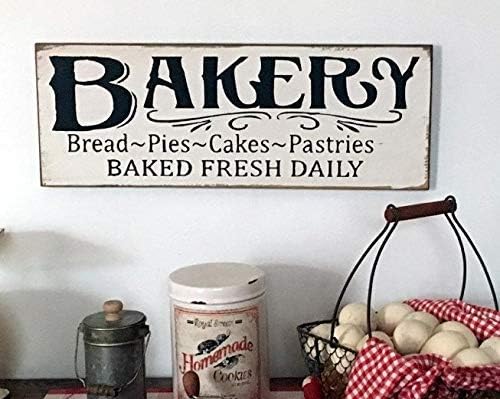 Vontuxe Bakery Bread Pies Cakes Pastries Baked Fresh Daily Wood Sign Fixer Upper Style