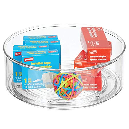 mDesign Deep Plastic Spinning Lazy Susan Turntable Storage Container