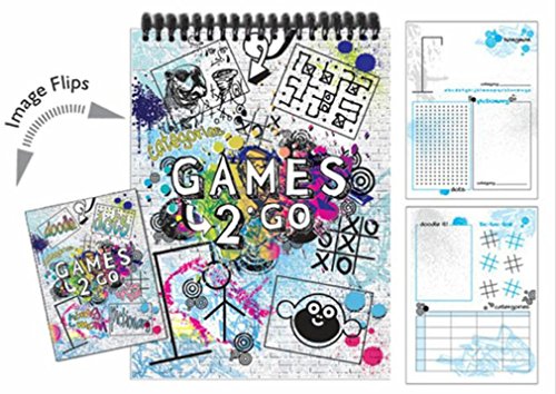 iscream Games-2-Go 6 Game 8.5" Spiral-Bound Activity Book with Picture-Flip Cover