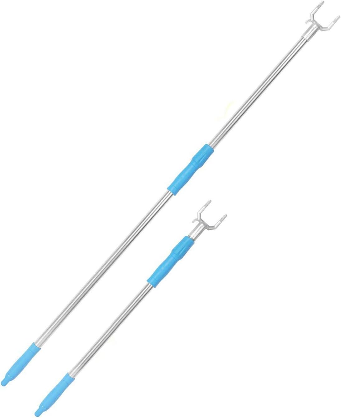 Longsun Extending Reach Sticks, Retractable Reaching Hooks Steel Adjustable Clothesline Pole