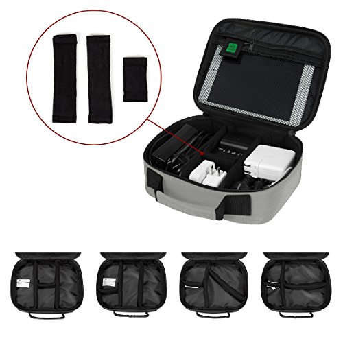 BAGSMART Electronics Travel Organizer Bag Hard Drive Case for Various USB, Phone, Cable, Charger, Dark Grey