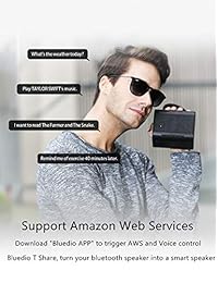 Bluedio T Share 2.0 Altavoz Bluetooth con Micrófono, Altavoz Inalámbrico Portátil Soporte Control de Voz Bluetooth 5.0 (negro)