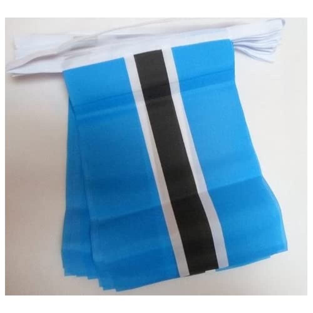 AZ FLAG Botswana Bunting Flag, 20 Ft Garland with 20 Small Botswanan Flags 8'' x 6'', 100% Polyester String Pennant, 6 meters — image 1