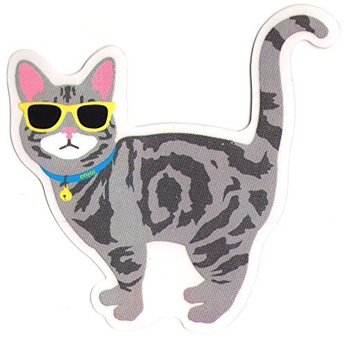 Enjoi Grey Cat Skateboard Sticker - 11cm high approx. skate 