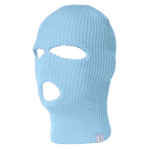 TopHeadwear 3-Hole Ski Face Mask Balaclava, Sky Blue