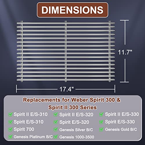 QuliMetal 304 Stainless Steel 7639 Cooking Grates for er Spirit 300