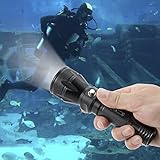 Reiled Scuba Diving Flashlight XM-L2 Underwater Torch 100m Waterproof Submarine Dive Light Tactical Lamp (Battery & Charger Not Included)
