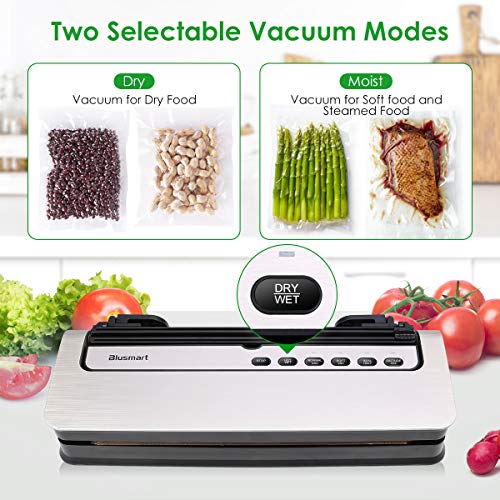 Vacuum Sealer Blusmart 80Kpa Food Sealer Machine Automatic Air Sealing