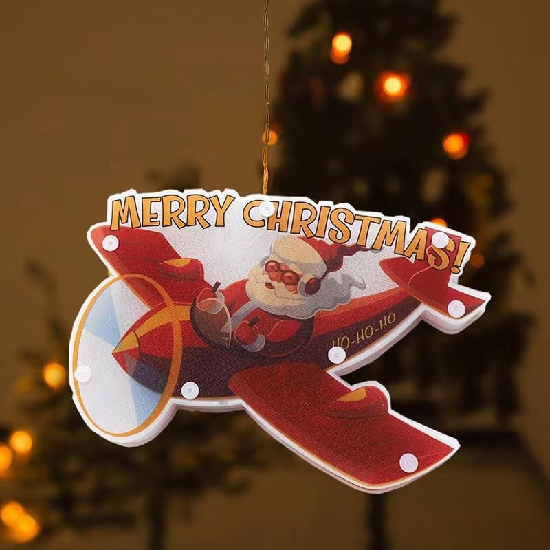 Deyaah Christmas Sucker LED Lights,Window Sucker Lamp,Christmas Hanging LED Lights,Waterproof, for Party Home Wreaths Xmas Tree Door Fireplace (H)