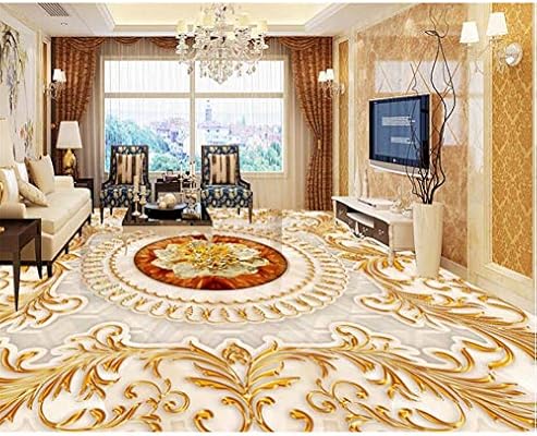Gudojk Mural Flooring 3d Wall Papers Style Living Room Golden