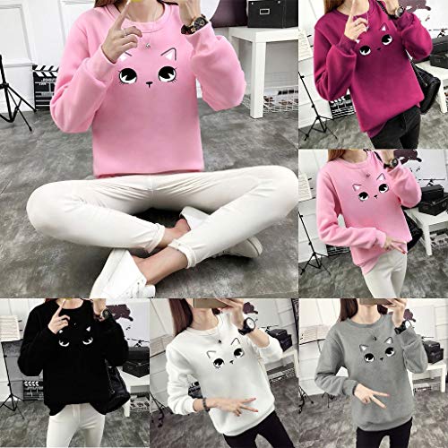 Cute Sweatshirt 855 Londony ♥‿♥ Women's Lovely Printed Hooded Pullover Hoodie Shirt Blouse for Cat Fan Girls - Thumbnail 6