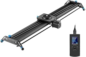 GVM GREAT VIDEO MAKER GVM Motorized Camera Slider, 31" Aluminum Alloy Track Dolly Rail Camera Slider with Tracking Shooting, 120 Degree Panoramic Shooting and Time-Lapse Photography for Most DSLR Cameras