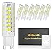 DiCUNO G9 Ceramic Base LED Light Bulbs, 6W (60W Halogen Equivalent), 550LM, Daylight White (6000K), G9 Base, G9 Bulbs Non-Dimmable for Home Lighting, 6-Pack