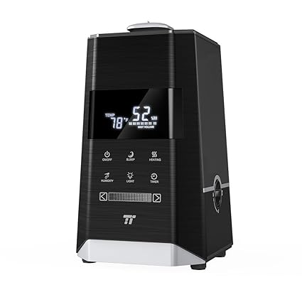 Luftbefeuchter Ultraschall Humidifier TaoTronics 6L Befeuchter bis 60? Warm und Kalt mit 360° Düse Außen Feuchtigkeitssensor,
