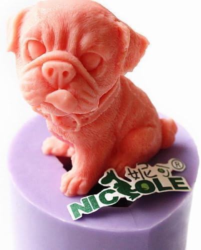 3d R1190 Shar Pei Dog Silicone Soap Molds
