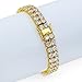 JINAO 2-Row Tennis Bracelet for Men & Women, 14K Gold Plated Brass, Iced-Out Cubic Zirconia Chain, Unisex Hip-Hop Style