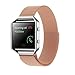 Fitbit Blaze Accessory Band,Small (5.5-6.7IN),Oitom® Milanese Magnet Loop Stailess Steel Metal (Rose Gold)