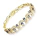 IBLUE Jewelry Yellow Gold Plated Cubic Zirconia Stone Tennis Bracelet Swarovski Elements Diamond Cut 6.88
