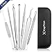 Complete Blackhead Remover Kit - Kaptron 5 Piece Comedone Extractor Tool Set For Popping Pimples - Natural Acne Treatment - Includes Organizing Case, Extra Mirror and Facial Brush