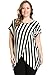 My Yuccie Women's Scoopneck Stripe Blouses Cross Tops with Overlay Hem Plus Size