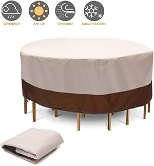 HNHN Cubiertas Muebles de jardín, 188 x 84cm Ronda Cubierta Muebles de
