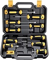 Magnetic Screwdriver Set 10 PCS, CREMAX Professional Cushion Grip 5 Phillips and 5 Flat Head Tips Screwdrivers with Case...