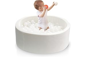 MEOGETY Baby Foam Ball Pit for Toddlers Kids Children, Infant Round Soft Small Ball Pool Pits for Girls and Boys Gifts Indoor Playpen, NOT Included Balls White Color