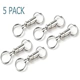 Vanki 5-Pack Heavy Duty Dual Key Ring Quick Release Detachable Pull-Apart Key 2 Split Rings Keychains Lock holder Key Accessory.