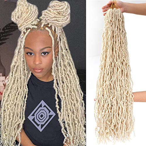 36 Inch 126 Strands Blonde Soft Locs Crochet Hair for Black Women, Extended Faux Locs for