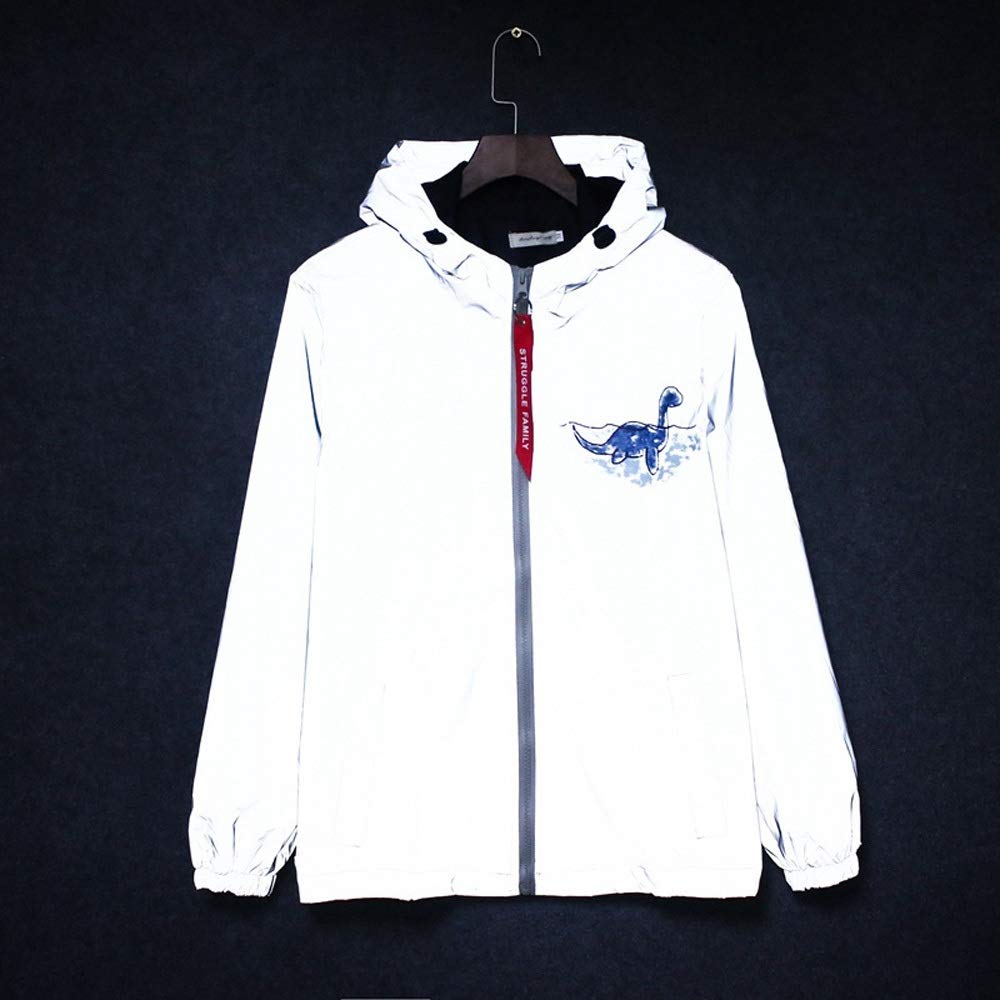 Men's Fashion Reflective Clothing Men Women's Luminous Assault Windbreaker Reflective Clothes Silver