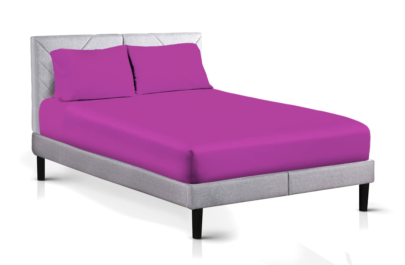 AATH COLLECTION Egyptian Cotton Fitted Sheet 23 CM Deep, 200 Thread Count Single, Double, King, Super King Fitted Bed Sheets, Soft & Fade Resistant (Super King, Fuchsia)