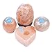 JD.Gems Himalaya Salt Decor 4 Piece Gift Set | Natural Salt Lamp, Globe Tealight Candle Holder, Apple Candle Holder & Heart Candleholder, Easy to Maintain Air Purifying Himalayan Salt