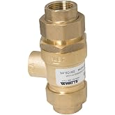 Watts 9D 3/4" Brass Dual Check Valve Backflow Preventer Union Female NPT | Atmospheric Vent Integral Strainer Hot Or Cold Water 25-175 Psi Lab and Dairy Equipment Use Installed Vertically Horizontally