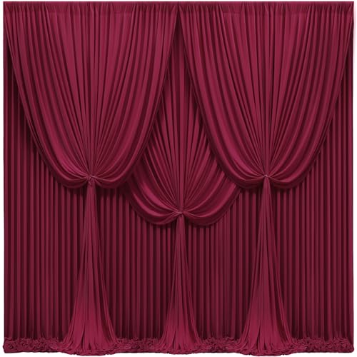40x10ft Burgundy Backdrop Curtains