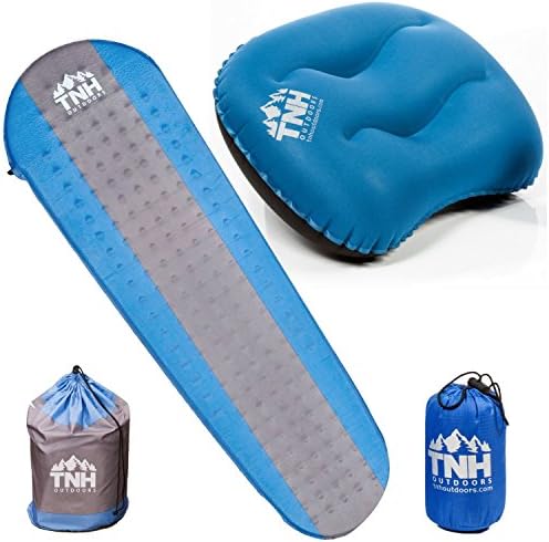 TNH Outdoors Smart Bundle: #1 Premium Self Inflating Sleeping Pad &amp; Inflatable Camping Pillow