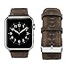 top4cus Genuine Leather iwatch Strap Replacement Band Stainless Metal Clasp, Compatible with Apple Watch 42mm 44mm 45mm Series 7/6/SE/5/4/3/2/1 and Sport Edition (42mm/44mm/45mm, Vintage Brown)
