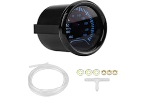 Aramox Universal 52mm Car Turbo Boost Pressure Gauge, Smoke Dial Face