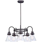 Maxim Seafarer-Five Light Chandelier-23.75 Inches Wide by 10.75 inches high-Oil Rubbed Bronze Finish-Clear Seedy Glass Color