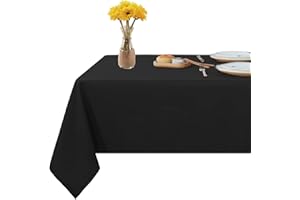 Fitable Rectangle 4 Feet Tablecloth 60x84 inch Tablecloth Stain and Wrinkle Resistant Washable Polyester Table Cloth, Decorative Table Cover for Dining Table, Buffet Parties and Camping Black