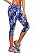 Women's Active Workout Capri Leggings Shorts Stretchy Tights(Blues,M)