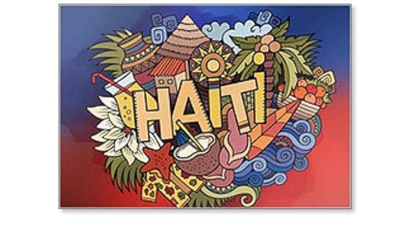 Imán para nevera con ilustración de letras de mano de Haití ...