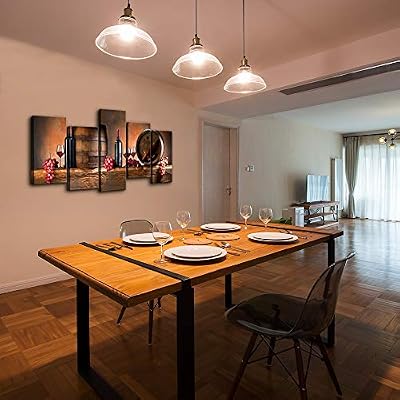 Cao Gen Decor Art K60527 5 Panels Wall Art Fruit Grape Red Wine Glass Painting On Canvas Stretched And Framed Canvas Prints Ready To Hang For Dining Room Art Wall Decor Artwork Amazon Sg